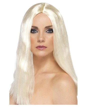 PELUCA MELENA LARGA SIN FLEQUILLO RUBIA OXIGENADA