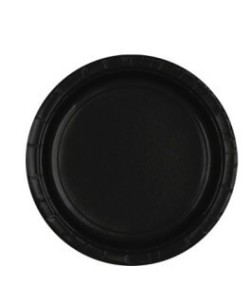 PLATO NEGRO CARTON 8 UNIDADES