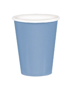 VASO AZUL CIELO CARTON 8 UNDADES
