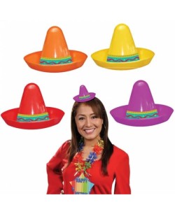 SOMBRERO MEJICANO MINI 8 UNIDADES PLASTICO