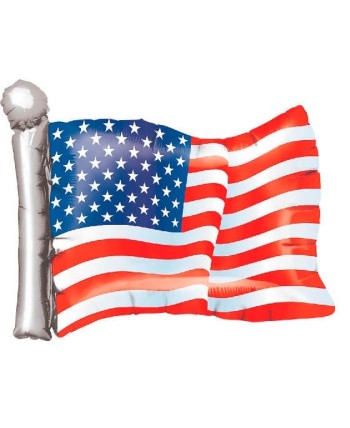 GLOBO DE HELIO BANDERA AMERICANA MASTIL