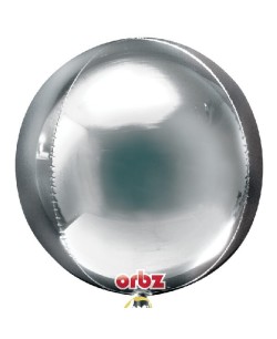 GLOBO DE HELIO PLATEADO ESFERICA ORBZ