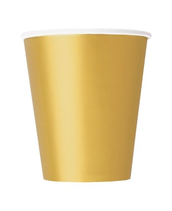 VASO DORADO CARTON 8 UNIDADES