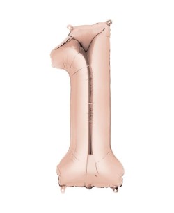 GLOBO DE HELIO NUMERO 1 ROSA DORADO