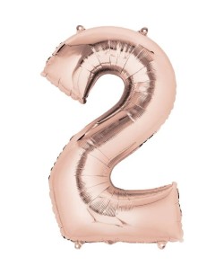 GLOBO DE HELIO NUMERO 2 ROSA DORADO