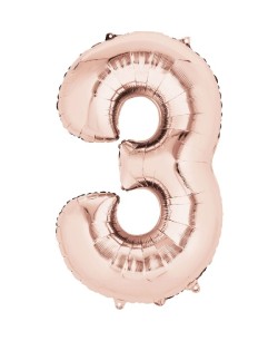 GLOBO DE HELIO NUMERO 3 ROSA DORADO
