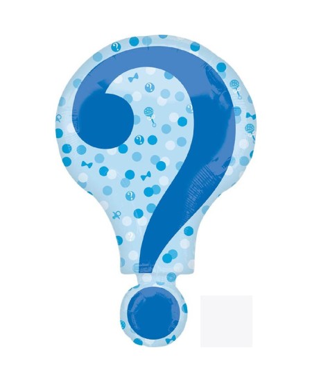 GLOBO DE HELIO INTERROGACION ANUNCIACION BEBE ROSA Y AZUL