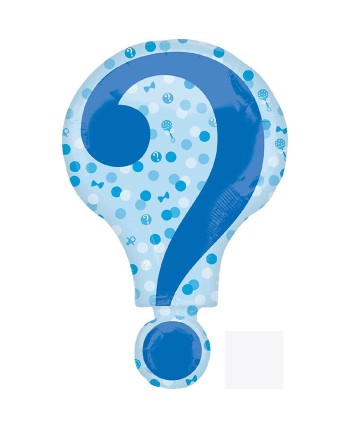 GLOBO DE HELIO INTERROGACION ANUNCIACION BEBE ROSA Y AZUL