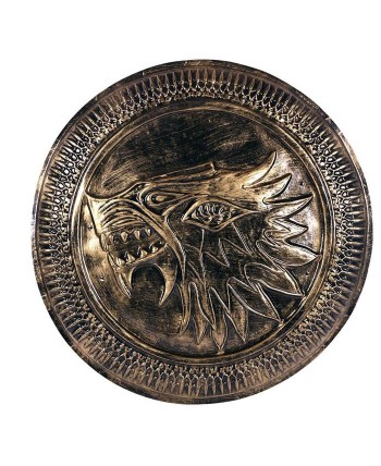 ESCUDO ROMANO CABEZA DE LEON DORADO