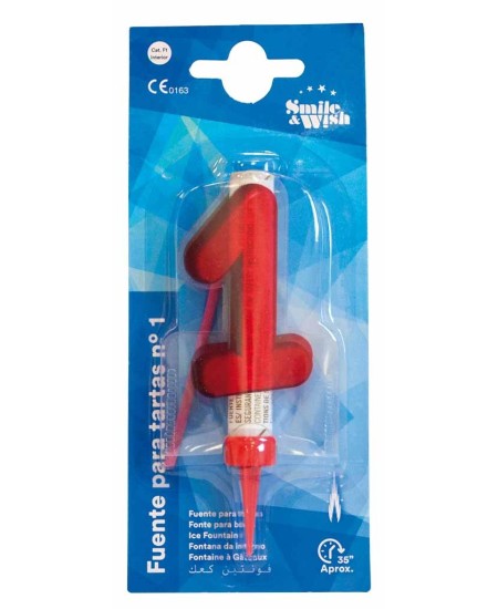 VELA Nº1 ROJA FUENTE PARA TARTAS