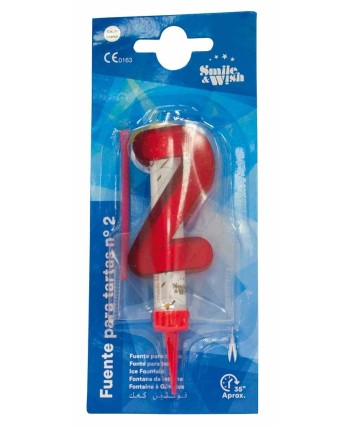 VELA Nº2 ROJA FUENTE PARA TARTAS