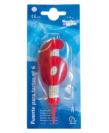 VELA Nº6 ROJA FUENTE PARA TARTAS