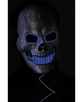 CARETA CALAVERA CON LUZ AZUL