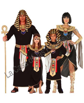 DISFRAZ GRUPO FARAONES NEGROS DECORADOS