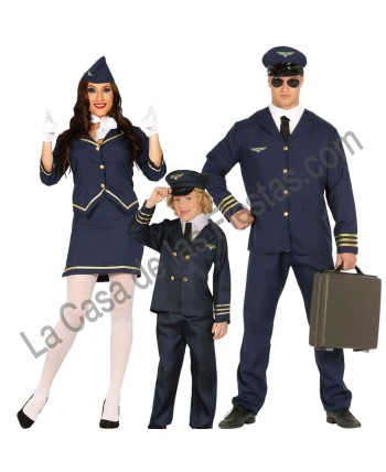 DISFRAZ GRUPO PILOTOS Y AZAFATAS