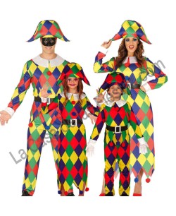 DISFRAZ GRUPO ARLEQUINES COLORES