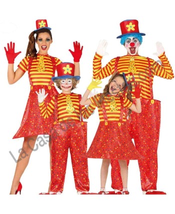 DISFRAZ GRUPO PAYASOS ROJO Y AMARILLO