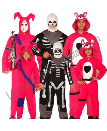 DISFRAZ GRUPO VIDEOJUEGO ESQUELETO