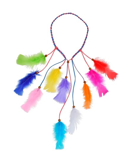 CINTA PARA EL PELO INDIA PLUMAS MULTICOLOR