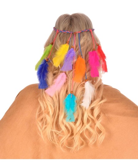CINTA PARA EL PELO INDIA PLUMAS MULTICOLOR