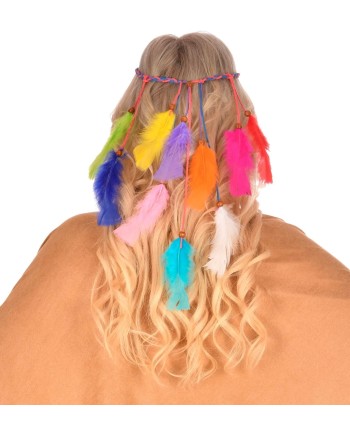 CINTA PARA EL PELO INDIA PLUMAS MULTICOLOR