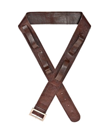 CINTURON MARRON CON 4 FUNDAS PARA ESPADAS