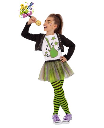 DISFRAZ DE AÑOS 80 NIÑA VERDE JESSA