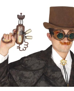 PISTOLA STEAMPUNK DORADA NUBE 26 CMS.