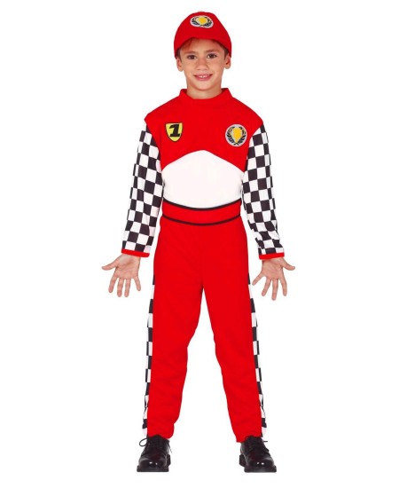 DISFRAZ DE PILOTO FORMULA 1 ROJO PARA NIÑO