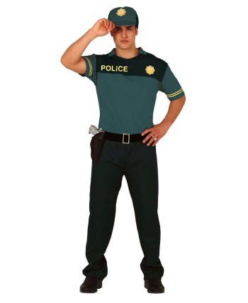 DISFRAZ DE POLICIA VERDE HOMRBE