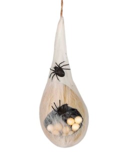 TEAL DE ARAÑA CON ARAÑAS Y HUEVOS CON LUZ 40 CMS.