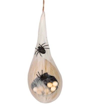 TEAL DE ARAÑA CON ARAÑAS Y HUEVOS CON LUZ 40 CMS.