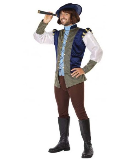 DISFRAZ DE MEDIEVAL AZUL CRISTOBAL PARA HOMBRE