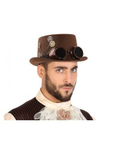 CHISTERA STEAMPUNK CON GAFAS Y ENGRANAJES LATERALE