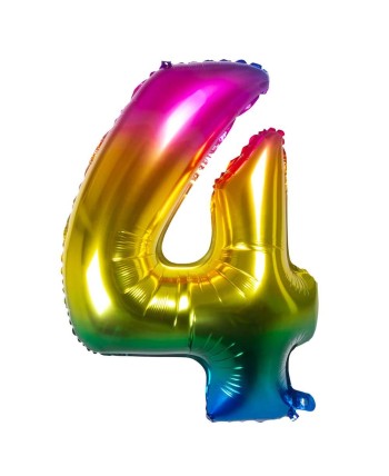 GLOBO DE HELIO NUMERO 4 MULTICOLOR