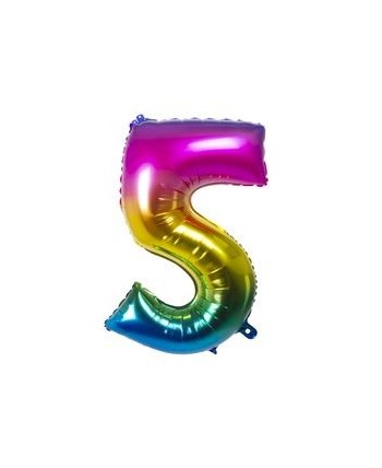 GLOBO DE HELIO NUMERO 5 MULTICOLOR
