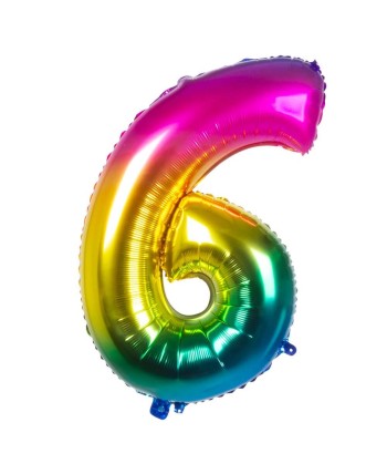 GLOBO DE HELIO NUMERO 6 MULTICOLOR