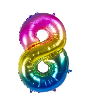 GLOBO DE HELIO NUMERO 8 MULTICOLOR