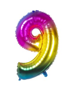 GLOBO DE HELIO NUMERO 9 MULTICOLOR