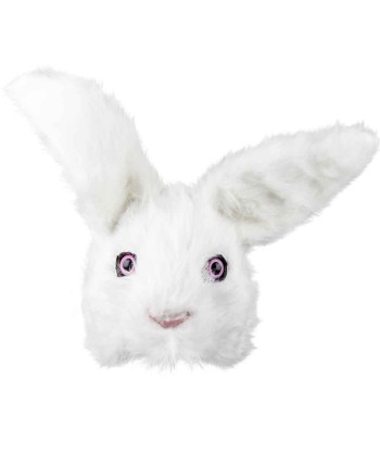 CARETA CONEJO BLANCO PELUCHE CON GOMA