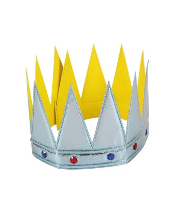 CORONA PLATEADA TELA CON PERLAS INFANTIL