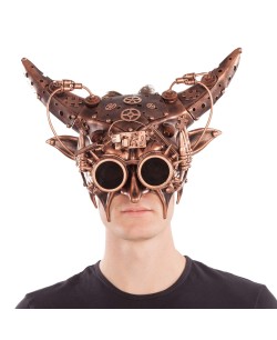 CARETA STEAMPUNK CUERNOS CON MECANISMOS