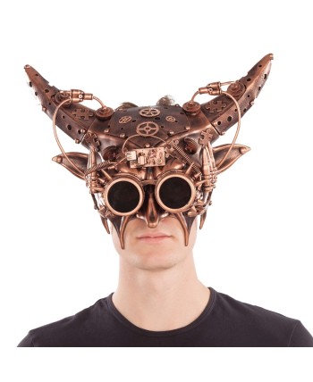 CARETA STEAMPUNK CUERNOS CON MECANISMOS