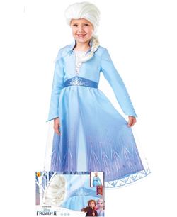 Disfraz de Elsa con Peluca Frozen 2 para Nina
