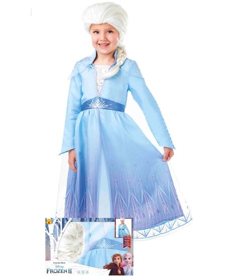 Disfraz de Elsa con Peluca Frozen 2 para Nina