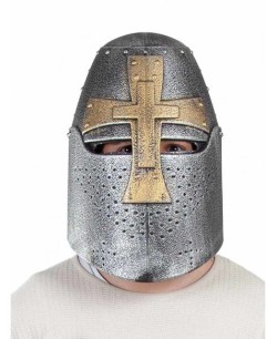 CASCO CRUZADO PALTEADO CON CRUZ DORADA