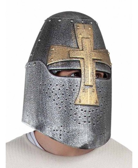 CASCO CRUZADO PALTEADO CON CRUZ DORADA