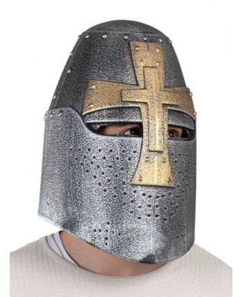 CASCO CRUZADO PALTEADO CON CRUZ DORADA