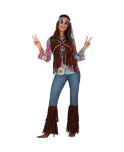 DISFRAZ DE HIPPIE PSICOLDELICA PANTALON PARA MUJER