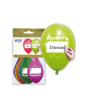 GLOBO FELIZ CUMPLEAÑOS PARA PERSONALIZAR 6 UNIDADS